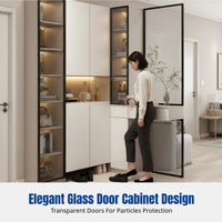 Modern Solid Wood L-Shaped Entryway Corner Cabinet, Partition Storage for Living Room