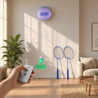 Badminton with Remote Control | overhead-Mounted, Self-Returning, Badminton Training Device, for Home