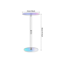Space-Saving Transparent Round Side Table Easy to Match Home Furniture 7 Mm Thick Top for Reading Corner