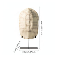 Retro Design Turtle Shell Sculpture Vintage Tortoise Shell Figurine Nature-Inspired Tortoise Miniature Textured Finish for Living Room, Entryway