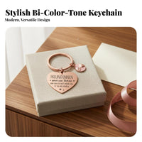 Stainless Steel Gift Keychain Tarnish-Resistant German Quote Keychain Lightweight Engraved Message Keyring for Mom, Mothering Sunday, Birthday