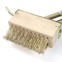 Heavy Duty Crevice Weeding Brush Dense Bristles Long Handle Wire Brush 2-in-1 Design for Outdoor, Kitchen, Bathroom