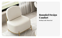 Modern Design Pebble-Shaped Armchair Soft Texture Reception Sofa Minimalist Frame Lounge Seating High-Density Foam for Business Owners, Interior Designers, Beauty Salon, Boutique, Living Room, Small Apartment