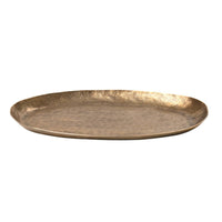 Oval Serving Tray Low-Profile Aluminum Tray Vintage-Retro-Styled Platter for Tea Service, Living Room