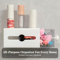 hinged-lid Dispenser with Drawer no-drill Installation for Vanity, Women, Adults