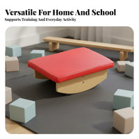 Long-Lasting Natural Wood Kids Balance Board Creative-Ended Play Toddler Balance Board Versatile Use Toddler Rocking Stool for Toddlers, Babies, Kindergarten, Playroom