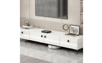 TV Stand with Four Doors Contemporary Television Cabinet with Doors Rectangular Media Console with Storage for Living Room, Apartment