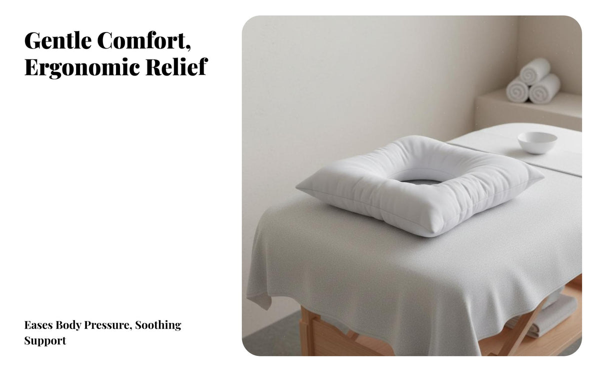Pressure Relief Ear Piercing Pillow Ergonomic Design Pillow with Ear Hole Breathable & Cool for Office Workers, Beauty Salon, Bedroom, Couch