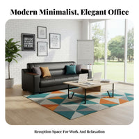 Comfortable 3-Piece Business Couch Ensemble Long-Lasting Reception Sofa High-Density Foam Cushioning Office Furniture Ergonomic Design for Clients, Guests, Lounge, Waiting Room, Lobby