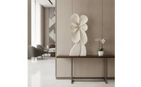 Floral Sculpture Cream-Colored Decorative Piece Figurine Textured Tabletop Decor for Entryway, Office Reception