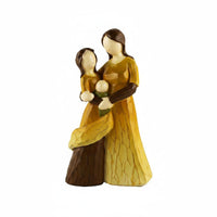 Family of 3 Statue Sentimental Faceless Resin Family Sculpture Timeless Mother and Child Statue for Bookshelf, Office