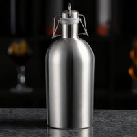 Stainless Steel Beer Growler Metal Beer Bottles with Swing Top Long-Lasting Bottle with Swing-Top Lid Leak-Proof for Camping