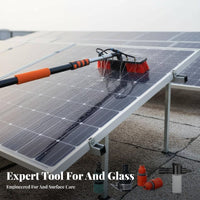Photovoltaic Panel Cleaning Brush Adjustable Angle Head Photovoltaic Panel Washing System Sturdy Bristles Telescopic Cleaning Brush Set