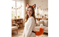 animal Ears Headband and Tail Set Soft Pile animal Ears and Tail Set Soft Accessory for Cosplayers, Adults, Anime Conventions