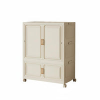 Installation-No-Install Foldable Storage Cabinet Large Capacity Collapsible Storage Cabinet Dust-Proof Stackable Wardrobe Closet Heavy Duty for Toddlers, Babies, Nursery, Playroom
