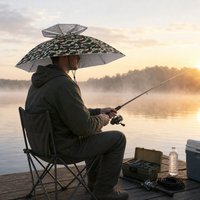 Double-Layer Head-Mounted Fishing Umbrella Hat with UV Protection
