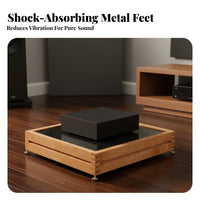 Mortise and Tenon Joint Cherry Wood Audio Platform Artisan-Made Single Tier Amplifier Stand Wooden High-Fidelity Isolation Stand for Audiophiles