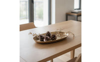 Elliptical Tray Flat Tray with Gold Finish for Coffee Table