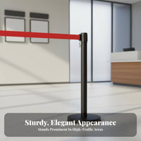Retractable Belt Stanchion Heavy-Duty Base Crowd Control Stanchion Rustproof Retractable Belt Barrier for Venue Managers, Airports, Banks, Exhibitions