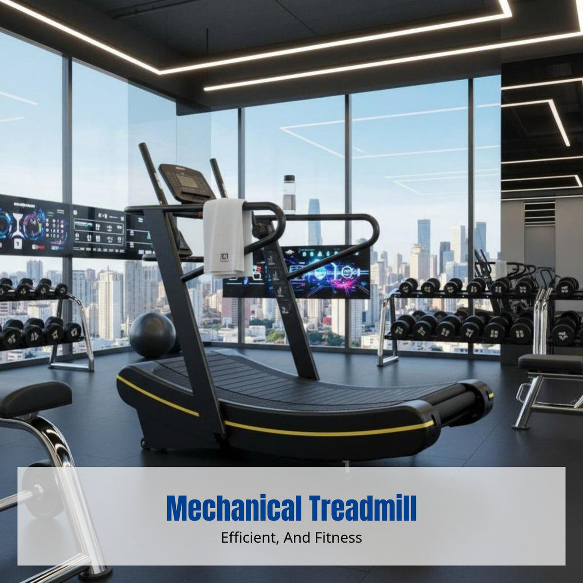Curved Manual Treadmill, Commercial Mechanical Fitness Equipment, No Power Needed, Wide Belt