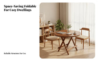 Space-Saving Folding Round Dining Table Multi-Functional Foldable Round Dining Table Easy Assembly Household Furniture Installation-without Cost for Apartment Dwellers, Small Families, Outdoor, Kitchen, Living Room, Breakfast Nook