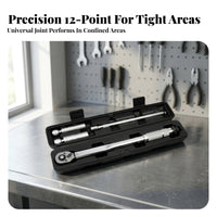 Thin Wall Design Ignition Plug Socket Set Chrome Vanadium Steel Ignition Plug Force Wrench Kit Reversible Ratchet Adjustable Force Wrench Two-Way Scale (Ft.Lbs & N.m) for Mechanics, DIY Enthusiasts, Motorcycle Maintenance, Car Repair