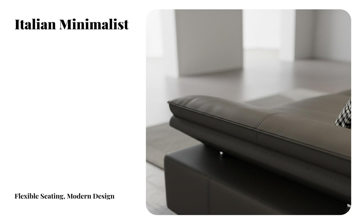 Italian Minimalist Sofa Scratch Resistant Material Modern Deep Seat Couch Supportive Comfort Deep Seat Couch for Pet Owners, Lounge Area, Bedroom