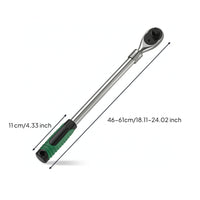 Long-Reach Telescopic Ratchet Wrench 72-Tooth Extendable Socket Wrench Long-Lasting Ratchet with Quick-Release Button for Automotive Repair