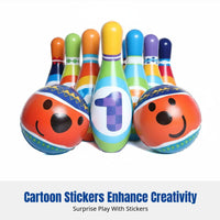 Kids Durable Bowling Set, PU Material, Interactive Toy, Parent-Child Game, Indoor Outdoor Sports