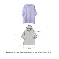 Front Pockets Pockets Kids Hooded Zip Robe Short Sleeves Kids Hooded Bathrobe Straight Hem Zip Front Bathrobe Loose Fit for Children