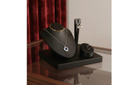 Necklace Earring Display Bust Faux Leather Finish Mannequin Bust Multi-Component Set Rings Display Stand for Countertop