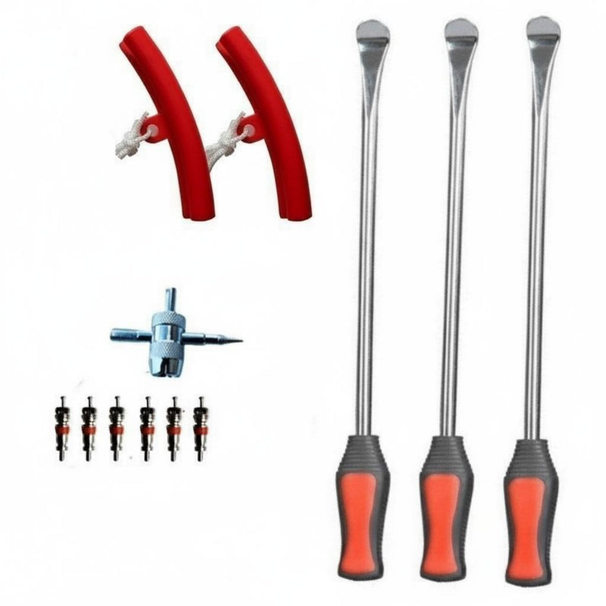 Extended Length Tire Lever Spoon Set Heavy-Duty Steel Tire Spoon Lever Set Universal Fit for DIY Mechanics, Home Garage, Roadside Repair