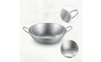 Hot Pot Vessel with Handles Flat Base Stainless Steel Pot Three Ply Cookware for Tabletop Dining
