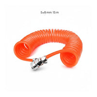 Self-Retracting PU Coiled Air Tube High Pressure Resistant Spiral Pneumatic Hose Flexible for Auto Repair, Garage, Workshop