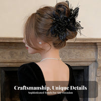 Delicate Tassel Grip Fastener Enchanting Aura Delicate Tassel Hair Grip Feather Bead Hair Fastener Elegant Design Lightweight