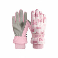 Fleece Lined children's Snow Gloves Non-Slip Palm Kids Ski Gloves Adjustable Strap for Students, Toddlers, Cycling, Snowboarding, Daily Wear