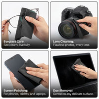 Toothed Edge Microfiber Cleaning Cloths Lens Eyeglasses Screens, Premium Microfiber Cleaning Cloths for Glasses Cleaning