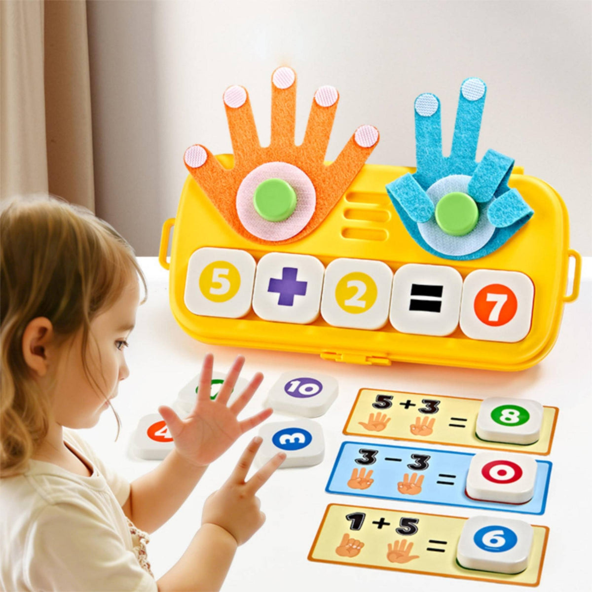 Child-Centered Counting Toy with Storage Box Interactive Counting Toy with Felt Hands Sensory Preschool for Preschoolers
