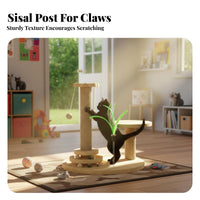 Stable Design Cat Tree with Scratching Post Non-Slip Base Cat Scratching Post with Toys Includes Catnip Balls for Indoors, Living Room, Home