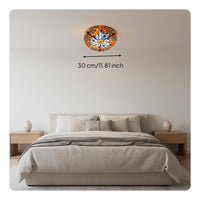 Ultra-Thin Dragonfly Ceiling Light Luxury Design Stained Glass LED Ceiling Light Stained Glass Lamp for Bedroom, Hallway, Children's Room