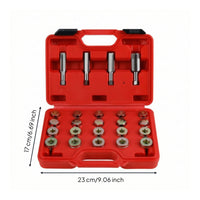 Automotive Oil Drain Plug Repair Kit Metric Oil Pan Thread Repair Kit Universal Tap Set Comprehensive for Mechanics, DIYers, Garage, Workshop, Roadside Repairs