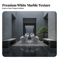 2 Pieces Chinese Gate Pier Elephant Stone White Marble Elephant Statue Traditional Design Outdoor Decoration for Homeowners, Patio, Home Decor