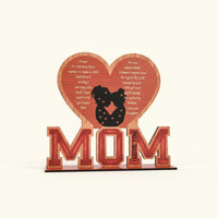 Freestanding Design Mom Gift Plaque High-Quality Materials MOM Letter Desk Plaque Long-Lasting Print Sentimental Desk Sign for Home Office, Desktop