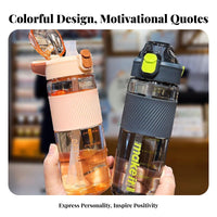 Athletic Beverage Bottle with Straw Drop-Resistant Water Bottle Heat Insulated Reusable Tumbler with Hinged Lid for Athletes, Gym, Travel, School