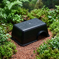Matte Black Snake Hide with Ceramic Dish, Humid Hide for Leopard Gecko Enclosure Accessories, Moist Hide for Arachnids and Small Reptiles