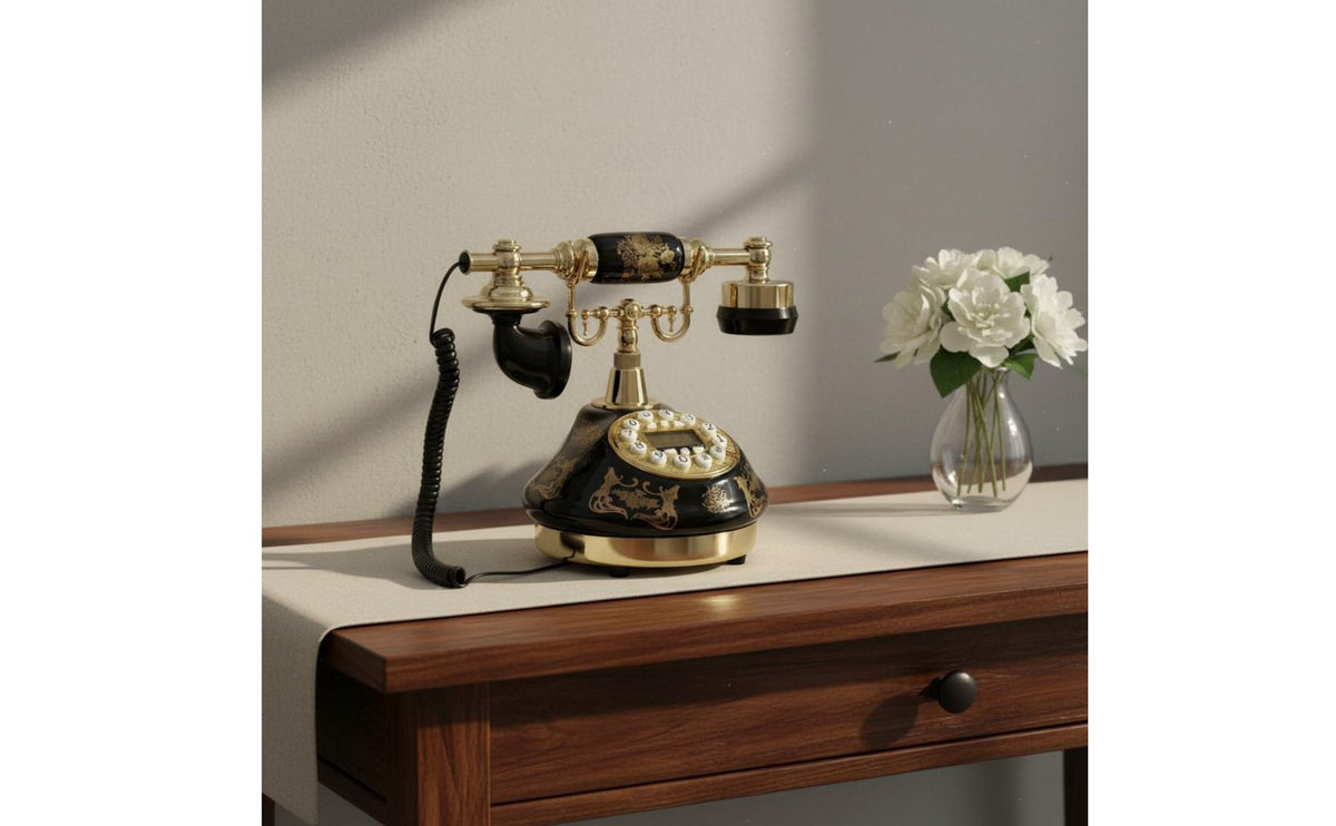 Ceramic Telephone Decorative Retro Landline Phone Caller ID for Office, Gallery