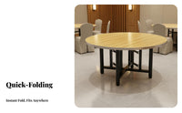 Space-Saving Round Folding Dining Table Easy Storage Foldable Round Table Sturdy Construction Household Furniture Folds in Seconds for Restaurant Owners, Event Planners, Parties, Party, Living Room, Outdoor