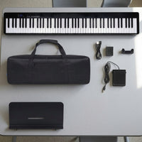 Full-Size Portable Keyboard Piano Rechargeable Piano with Carrying Bag Compact Keyboard with Music Stand for Beginners, Students, Travelers, Travel, Home Practice