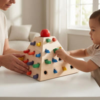 Wooden Pyramid Sorter Early Learning Wooden Shape Sorter Hands-Three-Function in 1 Sorting Toy for Young Children, Children