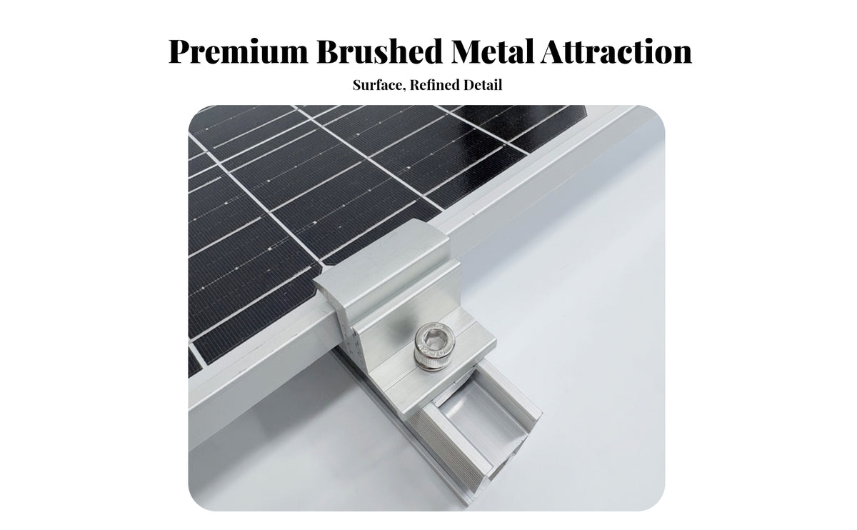 Aluminum Alloy Solar Panel Clamp Adjustable Panel Edge Clamp Serrated Silver Metal Finish